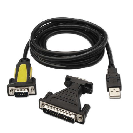 Convertisseur USB vers Série - Type A Mâle à RS232 DB9/M DB25/M - 1,8 m